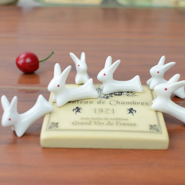 Supporto per bacchette di coniglio semplice supporto per bacchette per animali organizzazione alberghiera ristorante utensili in ceramica