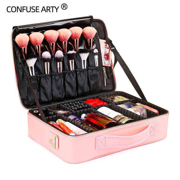 2020 nova bolsa de maquiagem rosa profissional de grande capacidade de viagem conveniente caixa de capa cosmética Tattoo Tattoo Manicure Tool Box 220820