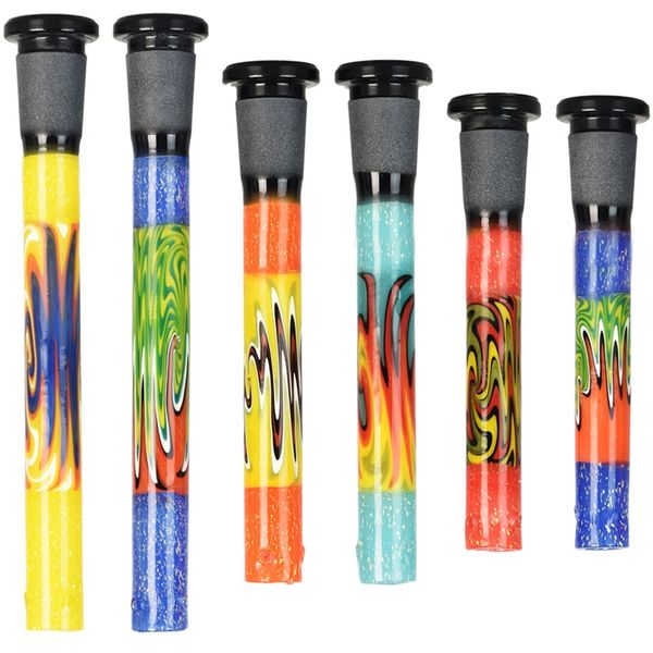 Cool Smoking Parrucca colorata Wag Tubo filtro Pyrex Vetro spesso Bong Narghilè Pipa ad acqua Downstems Diffusori Portasigarette dal design innovativo portatile Downstem DHL