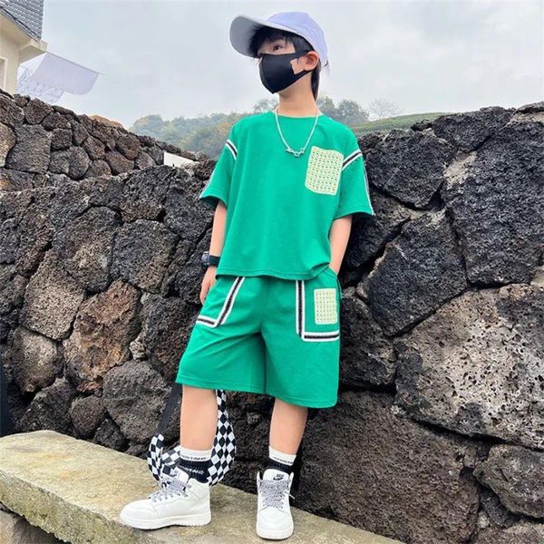 Kleidungssets 2 Teile/satz Für Alter 3-14 Jahre Baby Jungen Kinder Sommer Kurzarm T-shirt Hosen Aktive Casual AnzügeKleidung