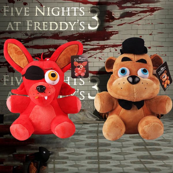 Animais de pelúcia fofos por atacado 18 cm FNAF Plush Toys Doll Kawaii Bonnie Chica Golden Foxy Toys Surpree presente para crianças 30