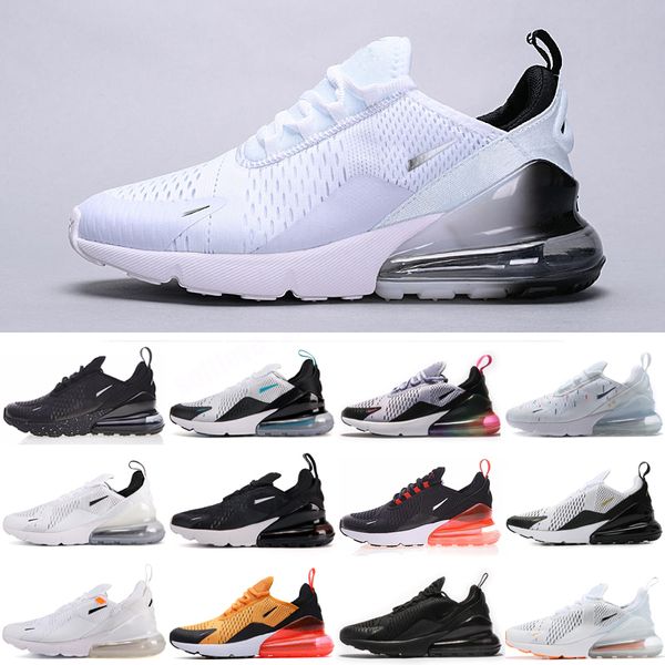 Nike Air Max 270 Novo 270 Reagir Bauhaus TD caçoa sapatas das meninas do menino Running Shoes Black White Hiper violeta brilhante da criança Children Sneakers 22-35