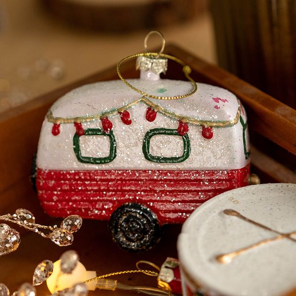 Balla dipinta a forma di palla di Natale Decorazione dell'albero piccolo ciondolo regalo di regalo di Natale Car House Snowman Garland Ciondolo