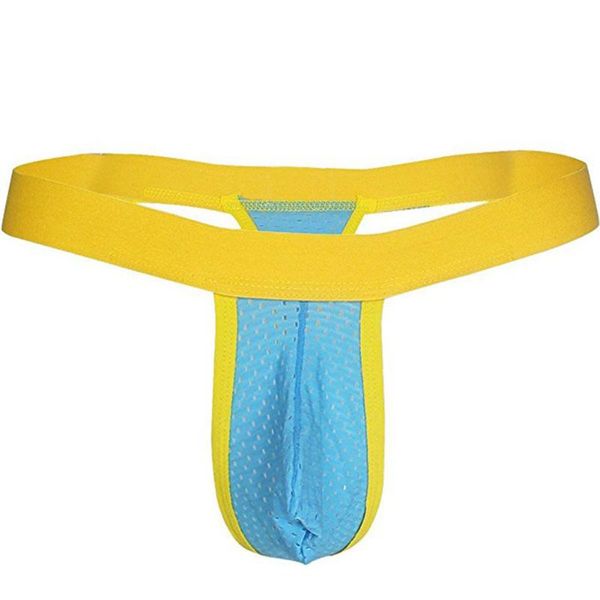 Underpants 1pcs Sexy Sheer Mesh Mesh respirável Cintura baixa T-zagueiro tanga gay homem homem gelo pênis de seda