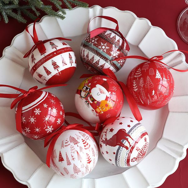 Grenzüberschreitend verkauft Weihnachtsaufkleber Schaumkugel Schneemanauto Muster Weihnachtsbaum-Anhänger Ornamente Hängen Ball