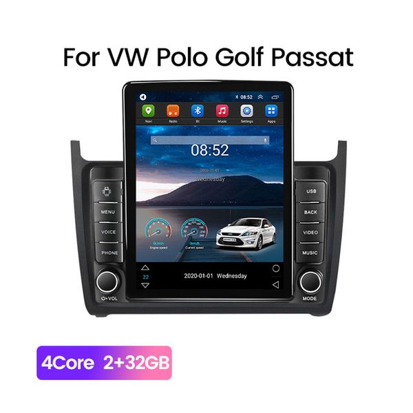 10,1-Zoll-Android-Auto-Video-GPS-Radio für 2012–2015 VW Volkswagen Polo 2-Din-Stereo-Haupteinheit, unterstützt Bluetooth, WLAN, Lenkradsteuerung