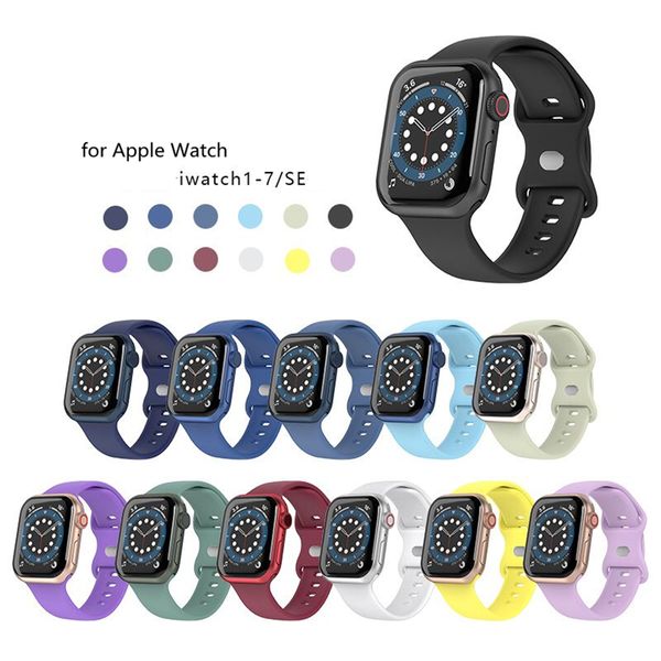 8 Cinturini per cinturino in silicone con fibbia stile Cinturino Accessori indossabili intelligenti per Apple Watch Series 3 4 5 6 7 SE iWatch 38 40 41 42 44 45mm