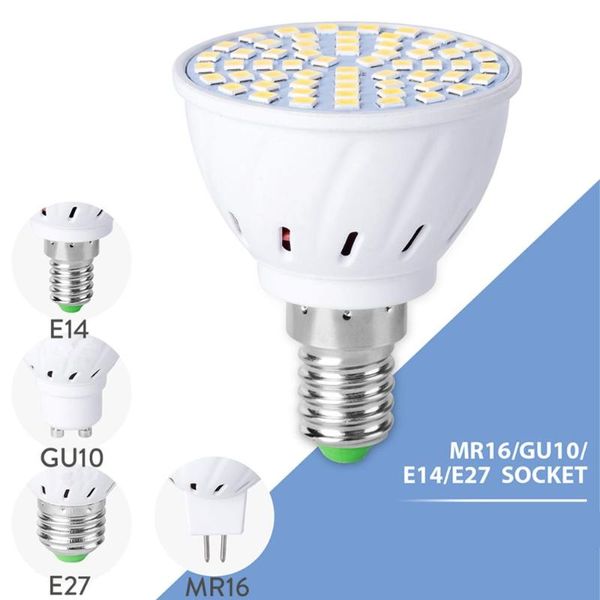 Lâmpada de lâmpada de lâmpadas lâmpada 110V 220V 230V E27 GU10 MR16 SPOTLEFT SMD2835 48/60/80 LEDS Luz para a decoração da casa LED iluminada por decoração