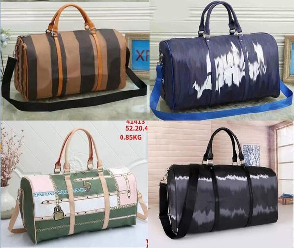 Top qualidade New Men Bag Duffle Mulheres Bolsas de viagem para bagagem de mão Bolsas de couro Bolsas de couro Crossbody Backpacks para meninas carteiras 45-50cm