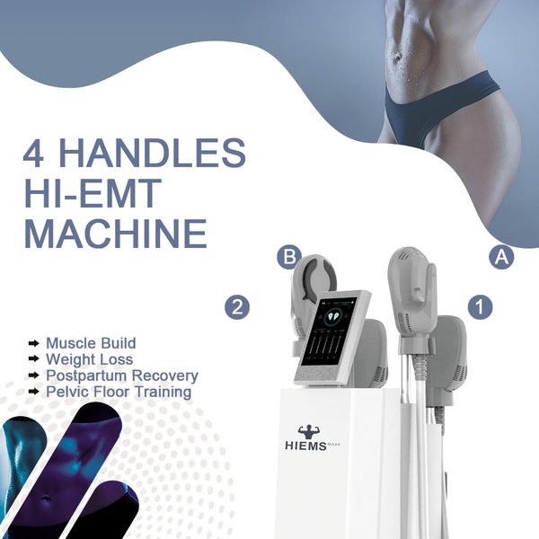 Neueste Emt Ems Body Building 4 Griffe Schlankheitsmaschine Muskelstimulator Hiems Max Beauty Equipent Body Sculpt HIEMTPRO Elektrische Fettverbrennung