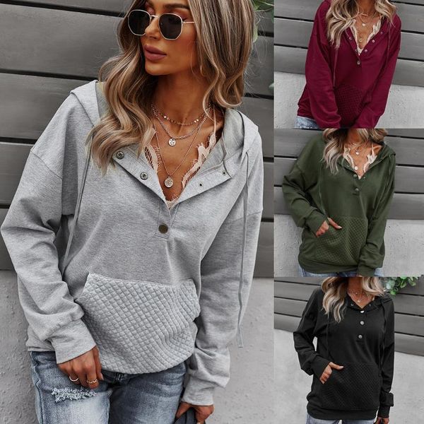 Frauen Hoodies Sweatshirts Herbst Winter V-ausschnitt Sexy Rot Mit Kapuze Für Frauen Casual Vintage Solide Trainingsanzug Warme Dame Langarm HoodiesWom