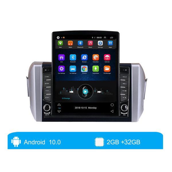Lettore multimediale GPS per auto Android da 9 pollici per 2015-Toyota Innova RHD con supporto USB AUX WIFI Telecamera per la retromarcia OBD2