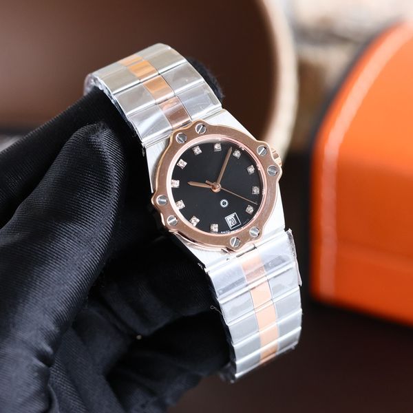 Moda clássica feminina esportes relógio 28mm banda de aço inoxidável movimento quartzo 5156 senhoras pulseira relógios mulher relógio designer relógios f1