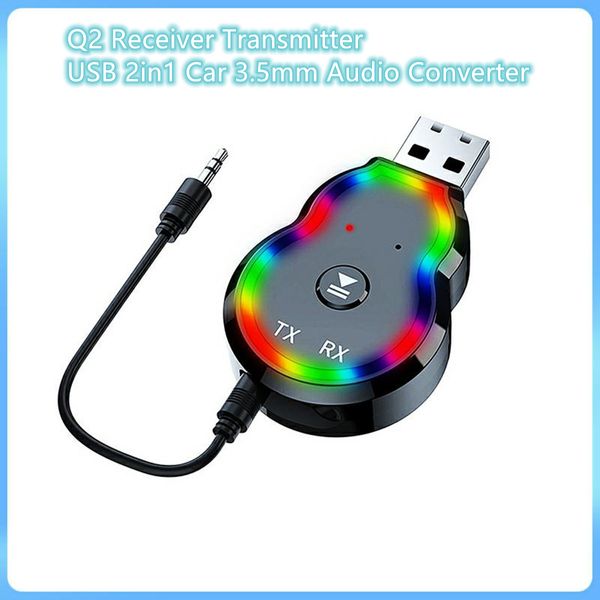 Sender und Empfänger 3,5 mm Audio-Adapter Adapter Wireless USB 2in1 für PC TV Auto Bluetooth-kompatibel 5.3