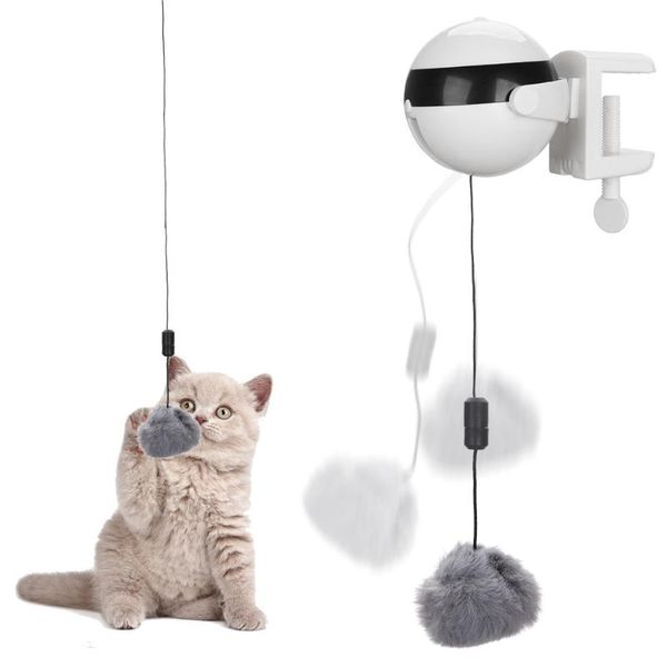 Cat Toys Pet Tedarik Etkileşimli oyuncak bulmaca akıllı top elektrikli otomatik kaldırma peluş teaser toyscat