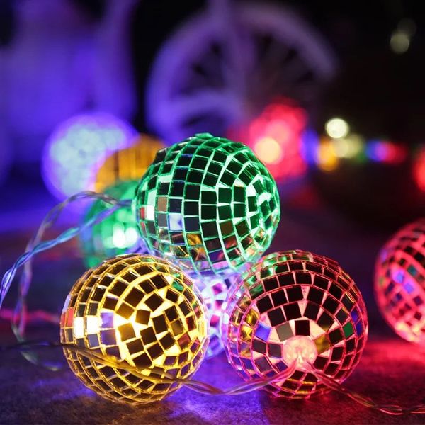 Saiten Lichterketten LED Spiegelkugel Disco USB-betriebener Stil Outdoor Indoor Schlafzimmer Weihnachtsbaum Dekoration LampeLED