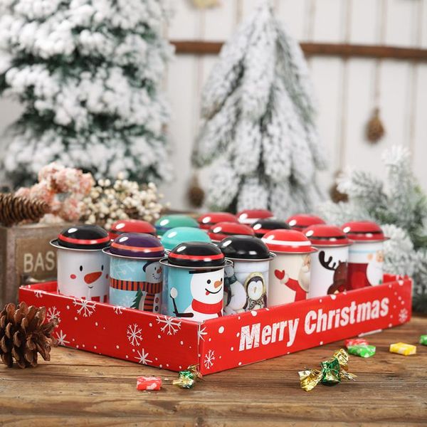 Embrulhe as decorações de natal decoração caixas de lata de doces de armazenamento latas de armazenamento infantil bucketsgift wrapgift