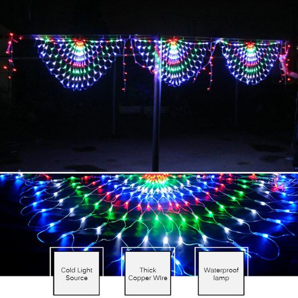 Strings Meter 444 LED String Light Peacock Mesh Net Color Led Lights Outdoor Wedding Window Garland Lamp DecorLED