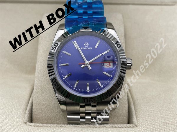 Relógio masculino antigo Datejust 41mm Ref.16233 Relógio com mostrador azul Moldura canelada Relógios automáticos masculinos Mecânico Montre de Luxe Jubileu Banda Relógios de pulso em vidro de safira