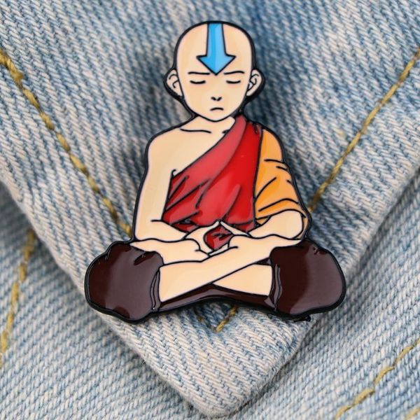 Pins Broschen Avatar Meditation Anime Niedliche Emaille-Abzeichen auf Rucksack-Accessoires Kleidung Revers Dekoration Geschenke SchmuckPins