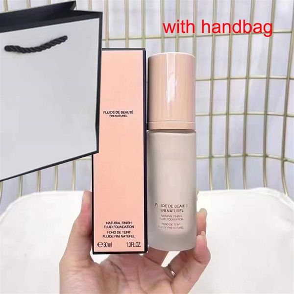 Brand hall Natural Finish Fluid Foundation Fluide de beaute Fondotinta per trucco da 30 ml con borsetta 110c # 120n # 2 colori239H