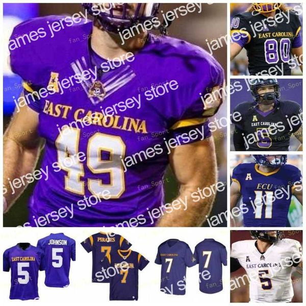 James 2021 East Carolina Pirates ECU Football Jersey NCAA College 44 Kendall Futrell 5 Chris Johnson 12 Holton Ahlers 3 Demetrius Mauney