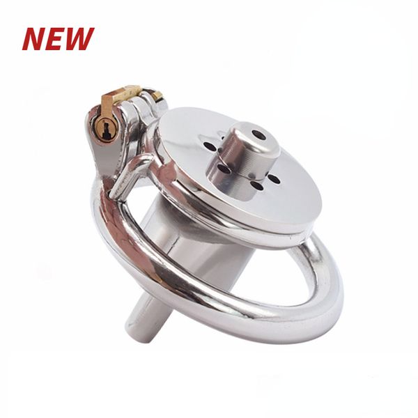 Male Stainless Steel Negative Chastity Cage Inverted Plugged Metal Chastity Device Penis Exercise Cock Ring Sex Toys For Man Gay 220822