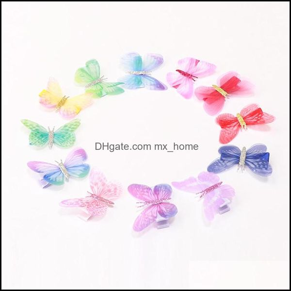 12 coloridas mini clipes de cabelo de borboleta girl feminina gancho de gancho de moda mxhome dhwpu