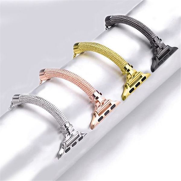 Cinturino da donna Bracciale in acciaio inossidabile Cinturino cinturino Cinturino Accessori indossabili intelligenti per Apple Watch Series 2 3 4 5 6 7 SE iWatch 38 40 41mm