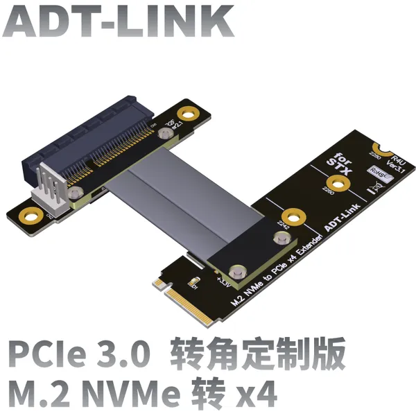 Conectores de cabos de computador que vendem M.2 NGFF NVME Key-M para PCI Express 3.0 x4 Extender Adaptle Jumper para GPU Graphics Video Video Placks 2280 RIS