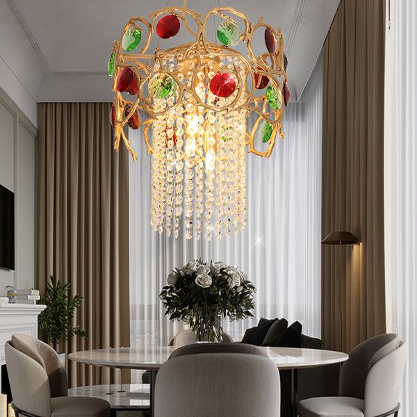 Lâmpadas pendentes simples pós-moderno Candelador criativo Sala de estar de jantar de jantar de jantar de vitral ChandelierPenda
