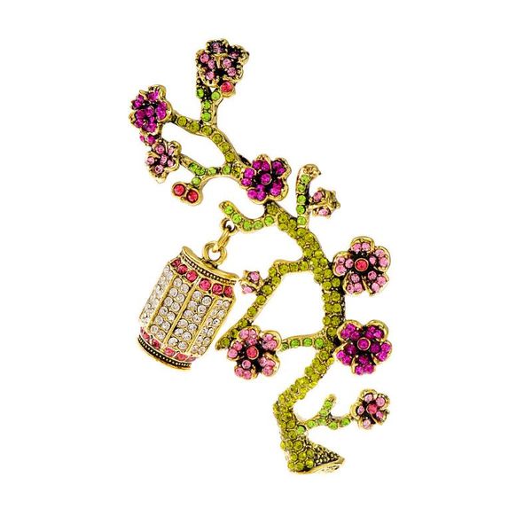 Pins Broschen XIANG Strass Laterne Pflaume Bossom Für Frauen Vintage Chinesische Feng Design Pin 2 Farben AvaialblePins