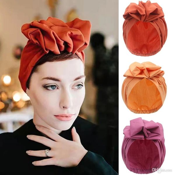 Frauen Vintage Beanie Große Blume Turban Hut Umstandsmode Haarschmuck Hüte Große Haarblume für Mädchen Kopfbedeckung Kopfbedeckung