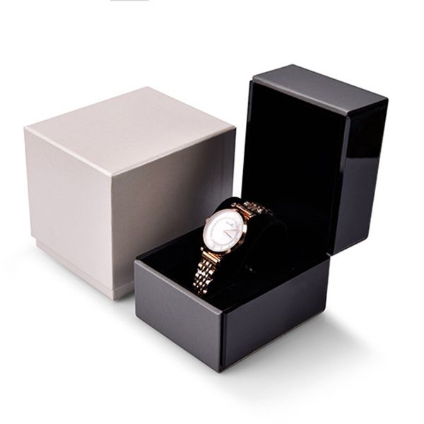 Scatole per orologi Custodie per orologi Scatola per esposizione in pelle all'ingrosso Gioielli per bracciale Uomo Organizzatore di stoccaggio regalo Custodia mostrata 10x8.5x8.5cmOrologio