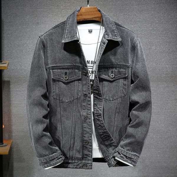 Jaqueta de jeans masculina da moda Spring Autumn Casual Vintage Lavado Streetwear Loose Plus Size Brand Male Clothing 6xl 7xl 220822