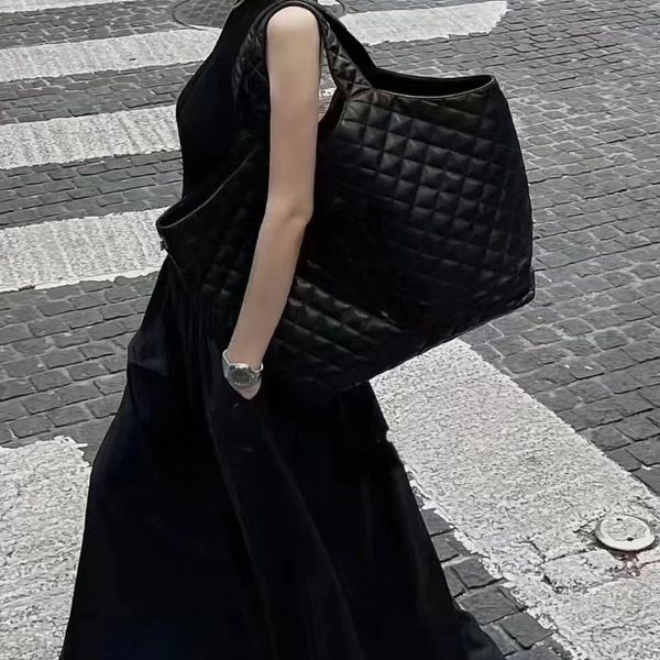 Luxo icare maxi saco de compras acolchoado designer de couro das mulheres dos homens bolsa grande capacidade alternar fechamento tote sacos ombro