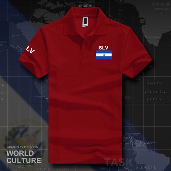 Herren Polos El Salvador Hemden Männer Kurzarm Weiß Marken Gedruckt Für Land 2022 Baumwolle Nation Team Flagge Salvadorian SLVHerren HerrenHerren