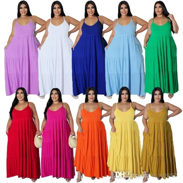 L-5xl artı boyutu maxi elbiseler tasarımcı kadınlar giyim seksi askı uzun sundress gelinlik partisi gece kulübü