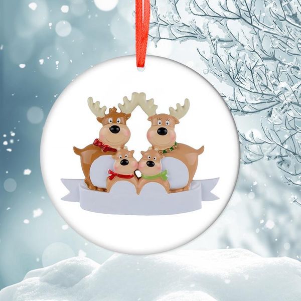 Decorações de Natal Rena Rena Ornamento Familiar Ornamento Acrílico Cute Deer Soldando Pingente Holding Pingente para netos Decoração de Friendschristmas