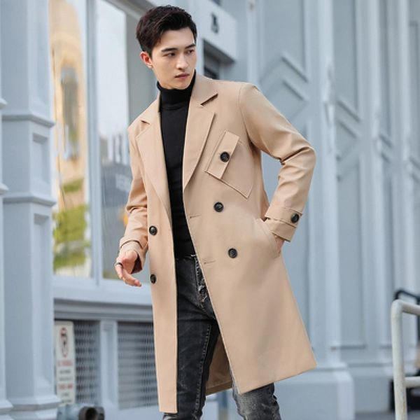 Trench invernale da uomo Giacca in lana da uomo di alta qualità da uomo lungo colletto sottile casual marca 220822