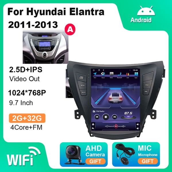 9 Android Car Video GPS Radio per Hyundai Elantra 2011-2013 con navigazione touchscreen