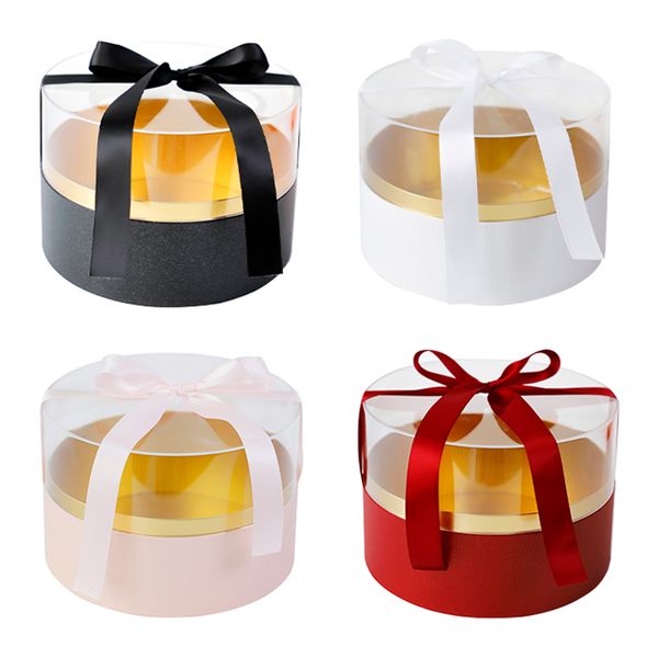 Подарочная упаковка акриловая прозрачная цветочная упаковка коробка круглый букет пустой сердечный день рождения Сюрприз Бросок-Гифт