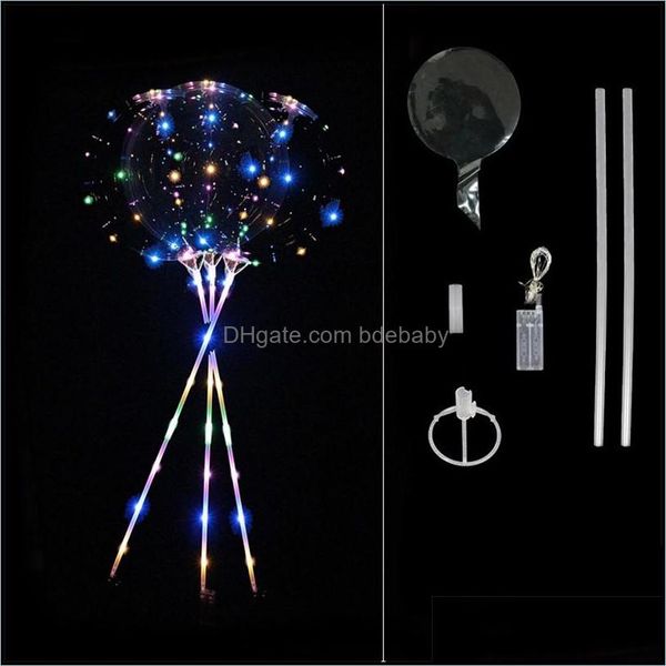 Ballonmann Leuchtende LED-Ballons mit Stick Nt Bright Balloon beleuchtetes Kind Bdebaby Dhrch