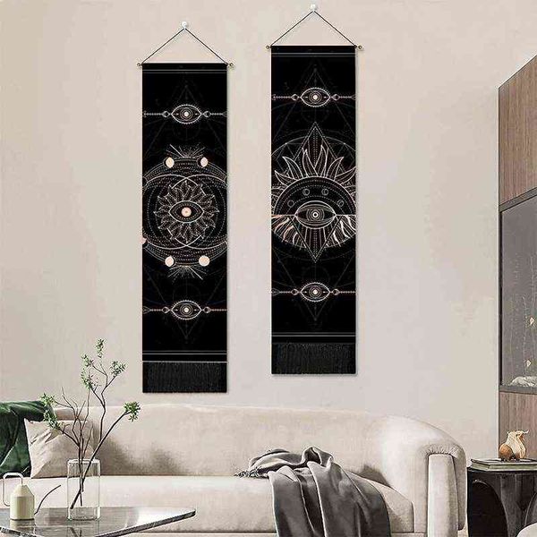 Serie Mandala Tappeto decorativo Stile boemo Nappa Dipinto Soggiorno Appeso Rotolo India Macrame Wall J220804