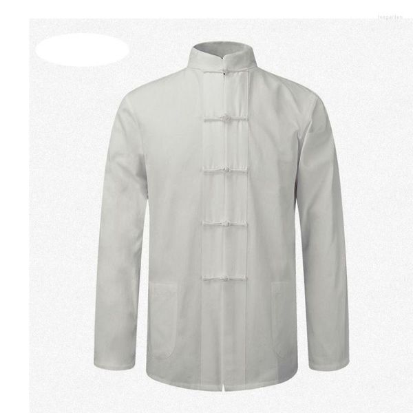 Männer T Shirts Männer Baumwolle Flüssigkeit Tops Bekleidungs Anzüge Für Männer Bluse Hemd Hanfu Uniform Traditionelle Chinesische Kleidung Tan207C