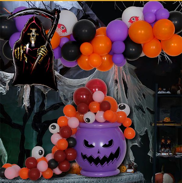 Palloncini di Halloween Palloncino con decorazione a testa di zucca Happy Helloween Party Baloon Ballon
