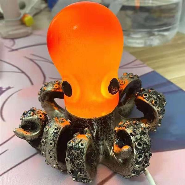 Tischlampen Octopus Nachtlicht mit manuellem Schalter Lampe Harz Ornamente Form Freund Geschenk LightTableTable