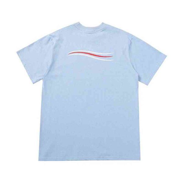 Kadın T Shirt 2022 Klasik Şeker Renkli Modaya Macaronlar Dalga Tees Sıradan Yaz Kısa Kollu Erkekler Hotsf7a