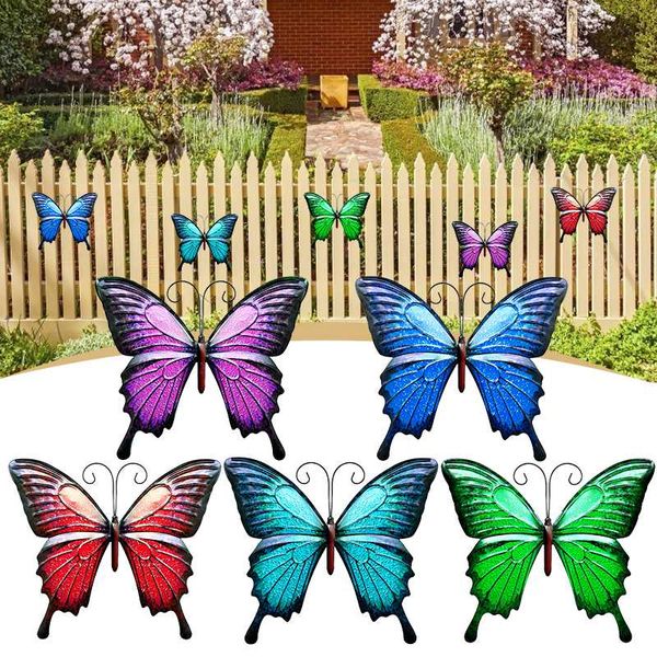 Dekoratif nesneler figürinler metal kelebek duvar sanatı dekor güzel vintage heykeller ev veranda bahçesi bahçesi dekorati