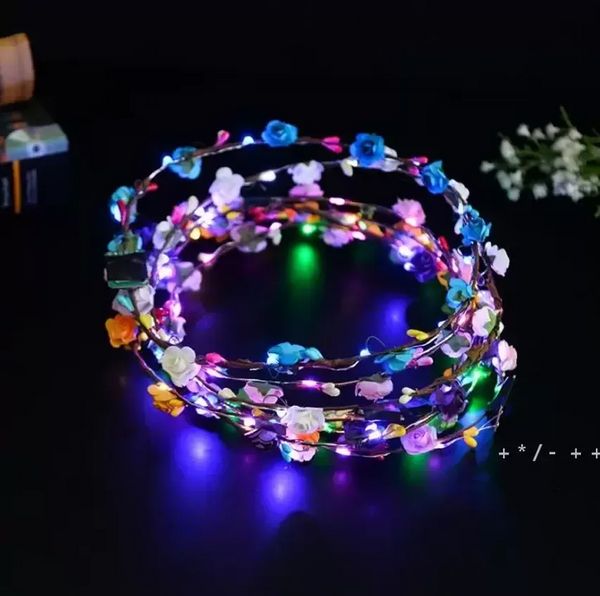 Forniture per feste Ghirlanda a LED Luci per fascia Ghirlande luminose Corona di fiori Ghirlande per capelli